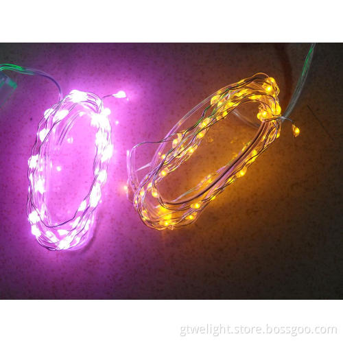 Pink Orange for Decoration LED String Light Copper Wire
